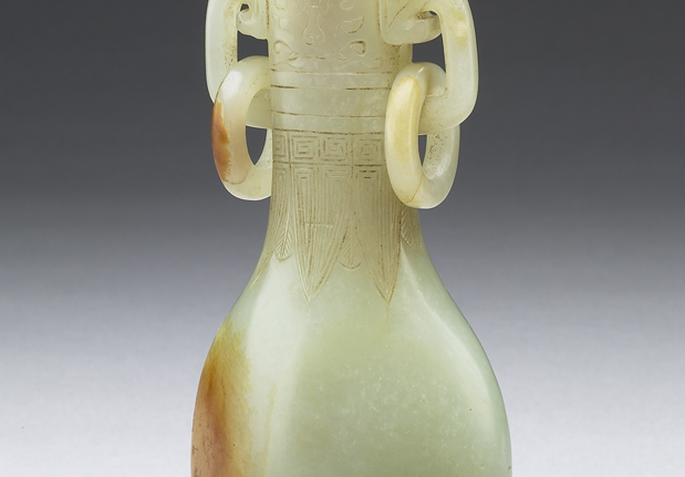 Jade vase with lotus petals and plantain leaves, Qing dynasty (1644-1911)-China Archive